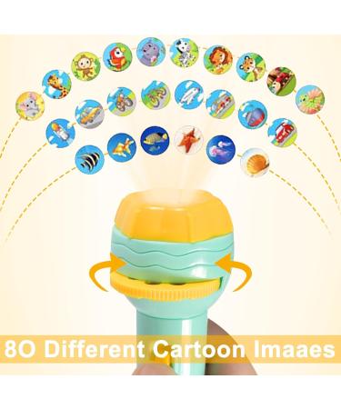 Funmo 2x Flashlight Projector for Kids 80 Animal Patterns Dinosaurs & Vehicles Perfect Slide Projector for Children - Buy Online on GoSupps.com