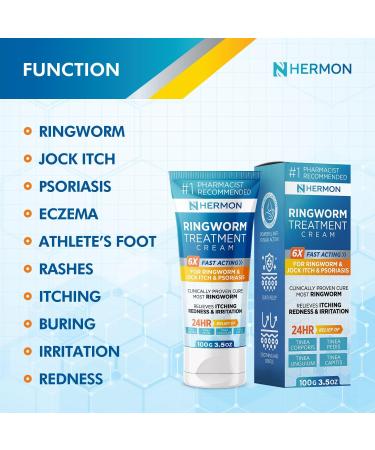 Hermon Antifungal Ringworm Cream - 100ml | Treat Ringworm Jock Itch Eczema & Athlete's Foot for Adults & Kids - Buy Online on GoSupps.com