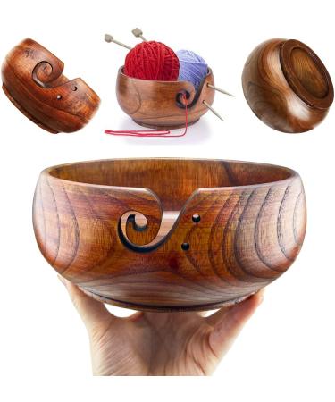 Handmade Rosewood Yarn Bowl Holder - X-Large Size for Knitting & Crochet - Perfect Gift for Mother's Day & Christmas - Buy Online on GoSupps.com