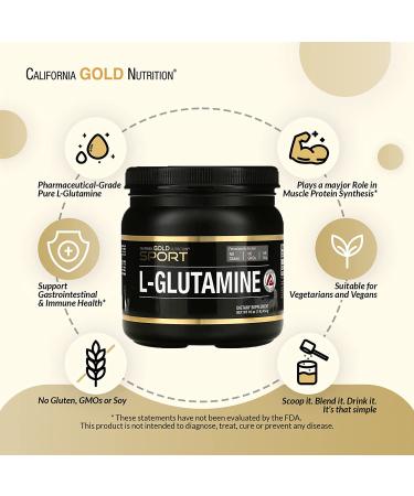 L Glutamine Powder Pharmaceutical Grade from AjiPure Ajinomoto - Vegetarian, Vegan, Gluten Free - 16 oz - Buy Online on GoSupps.com
