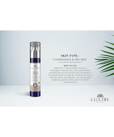 CLOCHEE Simply Organic - Whitening Cream SPF30 Carrot Oil & Raspberry Oil - Omega-3 - Moisturizing - Omega-6 - Minerals - Anti-wrinkle - Anti-aging - UV Protection - 50ml - Buy Online on GoSupps.com