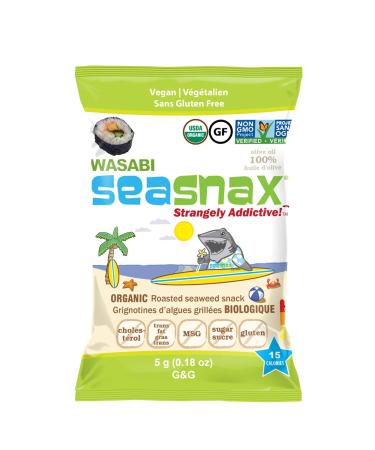 SeaSnax Grab & Go Premium Roasted Seaweed Snack Wasabi 6 Pack 0.18 oz (5 g) Each
