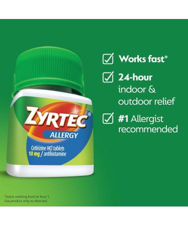 Zyrtec 24 Hour Allergy Relief Tablets - 10 mg Cetirizine HCl - Value Pack 90 ct + Travel Packs - Indoor & Outdoor Allergy Medicine - International Shipping Available - Buy Online on GoSupps.com