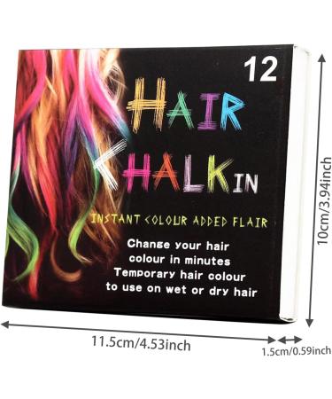 Hair Chalk Hair Chalk 12 Colors Temporary Hair Dye Safe Hair Chalk for Kids Washable Temporary Hair Colour Pen Colorful Gifts nice Toy for Kids & Adults Halloween Carnival Cosplay Party - Buy Online on GoSupps.com
