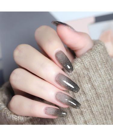 Gel Nail Polish Temperature Color Changing Gel Nail Polish Black Glitter Gel Polish Soak Off UV/LED Long Lasting Glossy Nail Art Gel Nail Polish Black Grey White Glitter(7.5ml) - Buy Online on GoSupps.com