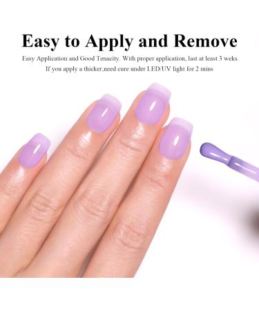 Imtiti Jelly Light Purple Gel Nail Polish 15 ml Sheer Nude Taro Purple Colour UV/LED Soak Off Gel Polish for DIY Nail Art Manicure at Home 1 Piece - Buy Online on GoSupps.com