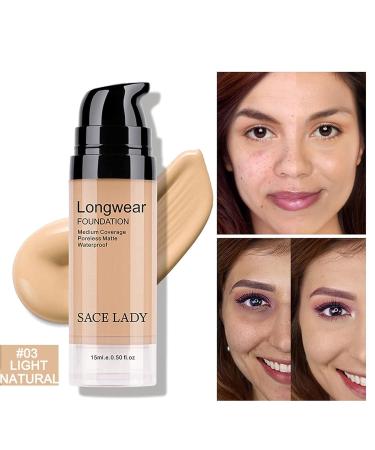 SACE LADY 2Pcs Face Make Up Set - Flawless Matte Foundation & Oil Control Pressed Powder for Lasting Coverage - Waterproof Natural Cosmetics Kit - Buy Online on GoSupps.com