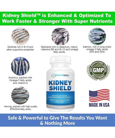 Kidney Shield 2-Pack Kidney Support Supplement Fish Oil Omega-3 Fatty Acid Renal Pills 240 Count - Buy Online on GoSupps.com