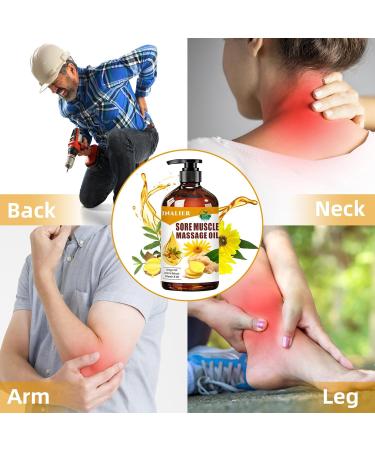 Sore Muscle Massage Oil | Relaxing Arnica & Ginger Oil for Therapy & Date Night | Gifts for Men & Women - Buy Online on GoSupps.com