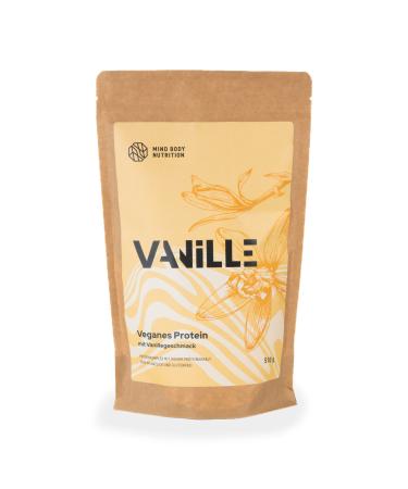 Mind body nutrition whey protein powder vanilla i vegan based on plant-with all essential amino acids-510 g-for fitness gym sports-protein-shake bar-made in germany