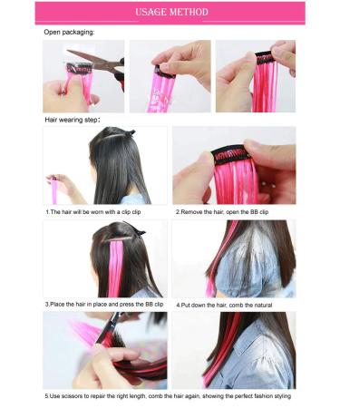 Buy Colorful Long Straight Synthetic Hair Clip-in Wig - 20 Inches Ladies' Hair Extension - Buy Online on GoSupps.com