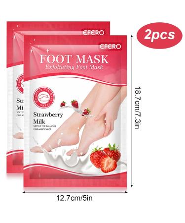 Colexy Foot Mask - 2 Pairs Exfoliating Peeling Socks for Delicate Feet | Remove Dead Skin & Cornea | Strawberry Scented Foot Spa Treatment - Buy Online on GoSupps.com