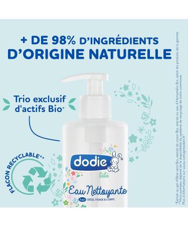 Dodie 3-in-1 Cleaning Water (500ml) - Facial Body & Pore Cleanser 98% Natural Ingredients Hypoallergenic Safe from Birth - 1 Pack - Buy Online on GoSupps.com