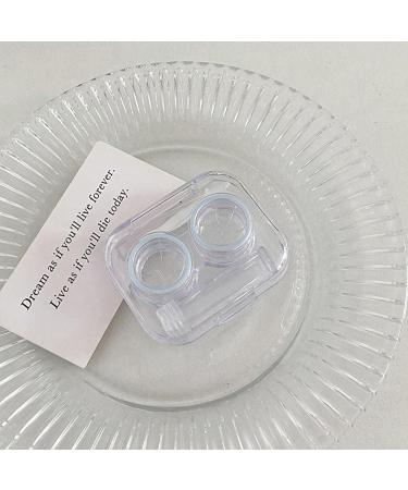 Transparent Cute Blue Contact Lens Container with Twist-Free Lid - Simple Visibility & Loop Design - Buy Online on GoSupps.com