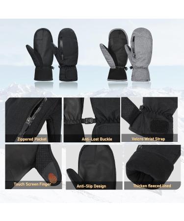 Waterproof Ski Mittens for Women Men | Touchscreen Winter Gloves for Cold Weather | Snowboard Snowmobile | Medium Pink Blue White - Buy Online on GoSupps.com