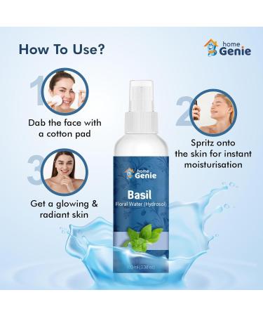 Home Genie Basil (Ocimum basilicum) Floral Water for Skincare- 3.38 Fl Oz (100ml) - Buy Online on GoSupps.com
