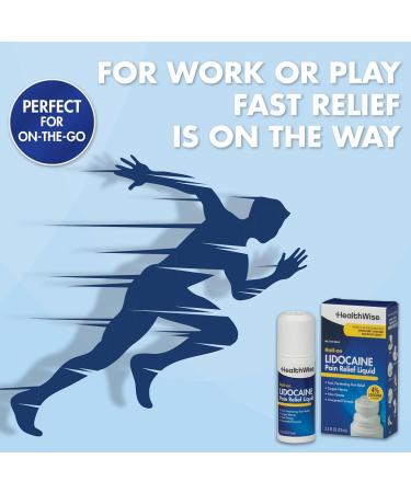 HealthWise 4% Lidocaine Roll-On | OTC Pain Relief Liquid | Non-Greasy & Unscented | 2.5 oz (73 mL) Topical Anesthetic - Buy Online on GoSupps.com