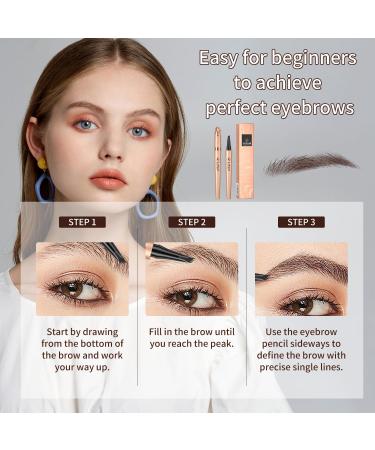 Microblading Eyebrow Pen - 3D Waterproof & Smudge-Proof Eyebrow Magic Pencil for Natural Brows (Dark Brown) - International Shipping Available - Buy Online on GoSupps.com