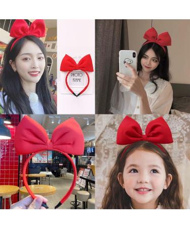 Bowknot Headband for Women Red Bows for Hair Accessories Hair Bows for Girls Hair Hoops Bowknot Hair Bands for Christmas Birthday Cosplay - Buy Online on GoSupps.com