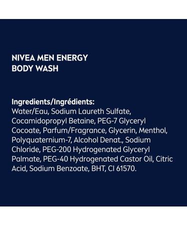 NIVEA MEN Energy Body Wash | 3-in-1 Men Shower Gel (Body Face & Hair) 3x500mL - Buy Online on GoSupps.com