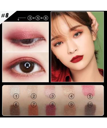 10 Colors Glitter Eyeshadow Pallet Shimmer Colorful Eyeshadow Palette Makeup Diamond Bright Makeup Shimmery Highly Pigmented Waterproof Long-lasting Sweatproof Practice Make Up - Buy Online on GoSupps.com