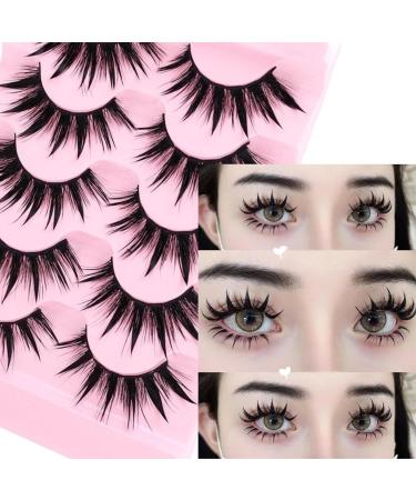 Shop Okdeals 5 Pairs Thai Style Spiky 3D Wet Look Manga Lashes - Japanese Anime Cosplay Eye Lash Extensions - Buy Online on GoSupps.com