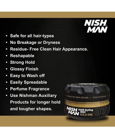 Nish Man Hair Styling Gel 07 Gold One 150ml - Strong Hold, Shine Look, Edge Control - Buy Online on GoSupps.com