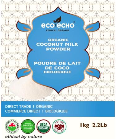 EcoEcho Organic Coconut Milk Powder (Unsweetened Non GMO) - 1kg / 2.2Lb - Buy Online on GoSupps.com