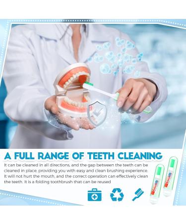 Buy Nuen 2-Piece Portable Soft Toothbrush Set - Foldable Travel & Camping Toothbrushes with Soft Bristles & Toothpaste - Mini Case in Green Shell for Adults - Buy Online on GoSupps.com