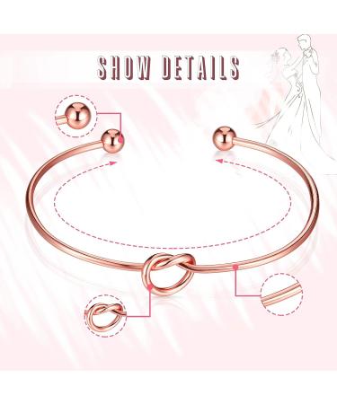 8-Piece Satin Hair Scrunchies & Bridesmaid Bracelets Set - Rose Gold & White | Bridal Shower and Bachelorette Party Accessories - Buy Online on GoSupps.com