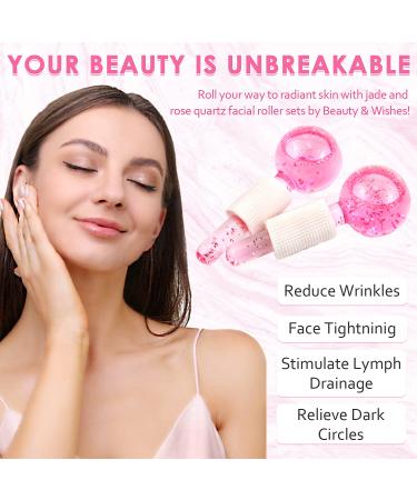 Poleview Pink Glitter Ice Globes for Facials - Cooling Face Roller for Skincare, Anti-Ageing, and Circulation Enhancement - Buy Online on GoSupps.com