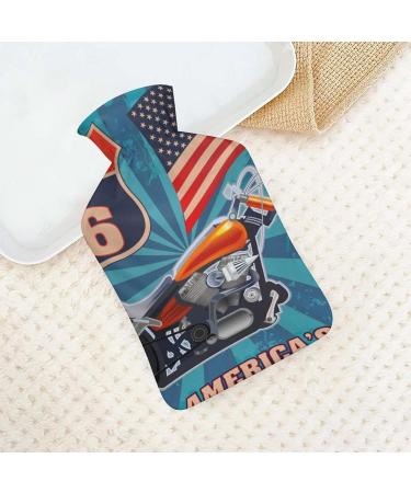 American Motorcycle Hot Water Bottle with Plush Cover | Hand Warmer for Adults & Kids | 26.5x15.3cm | International Shipping Available - Buy Online on GoSupps.com