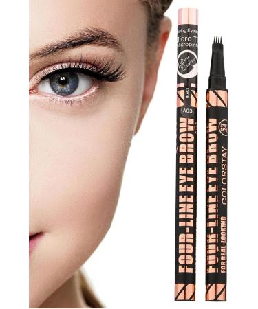 Jubepk Eyebrow Pencils Waterproof Eyebrow Tip Applicator 4 Tip Design Long Lasting Contouring 1ml Coloring Tool for Men Women Shaping and Filling in Sparse Areas - Buy Online on GoSupps.com