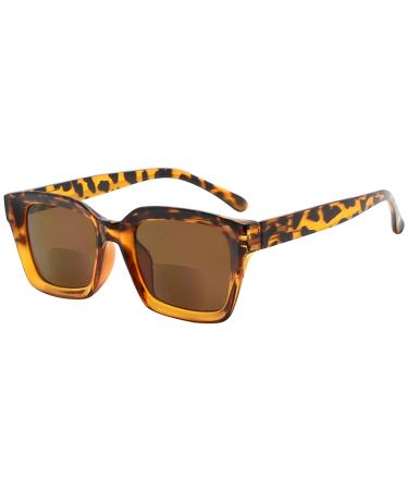 Eyekepper Bifocal Sunglasses for Women Reading under the Sun Stylish Bifocal Readers Tinted Lens Oversize - Tortoise +2.50 Tortoise/Grey Lens 2.5 Diopters