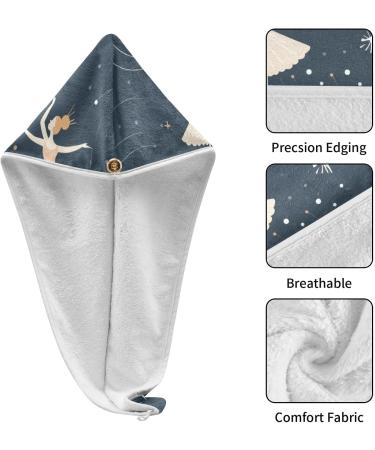 Super Absorbent Ballerina Dancing Hair Towel 2 Pack | Quick Dry Hair Turbans for Women & Girls - Buy Online on GoSupps.com