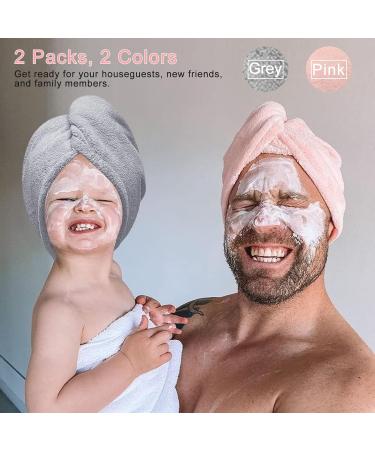 Rayyl Hair Towel Turban - 2 Pack Microfiber Hair Drying Towels with Buttons for Quick Drying Suitable for All Hair Types - Buy Online on GoSupps.com