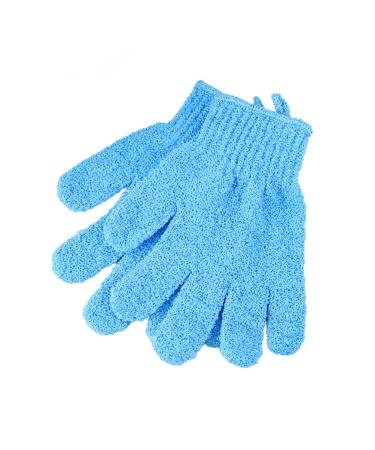 FRCOLOR Exfoliating Bath Shower Gloves - Soft Nylon Body Scrubber for Men Women & Kids (Blue) | Best Body Exfoliation Accessories - Buy Online on GoSupps.com