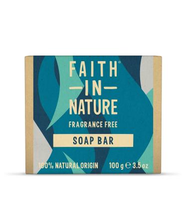 Faith In Nature Natural Fragrance Free Hand Soap Bar Sensitive Vegan & Cruelty Free No SLS or Parabens 100g fragrance free 100 g (Pack of 1)