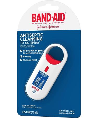 Band-Aid Brand Antiseptic Cleansing Spray | Pain Relief & Germ-Killing | Benzalkonium Cl & Pramoxine HCl | 0.26 fl oz - Buy Online on GoSupps.com