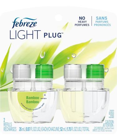Febreze Plug with Fade Defy Technology Air Freshener (2) of 0.87 fl oz Refills (Bamboo Bambou)