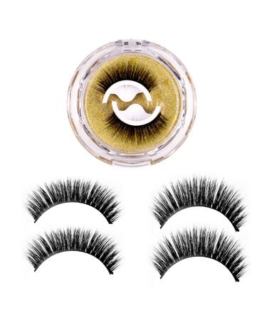 Self-Adhesive Eyelashes  Self Adhesive Eyelashes Reusable Self Sticking  Reusable Self-Adhesive Eyelashes  Giving Your Eyes a Wispy Natural Look  2 Pair of Thick Eyelashes