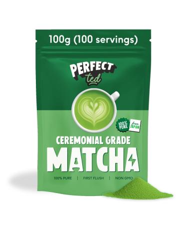 Perfect Ted PerfectTed Original Japanese Matcha Powder Ceremonial Grade 100g (100 Servings) Stone Ground Green Tea Perfect for Lattes