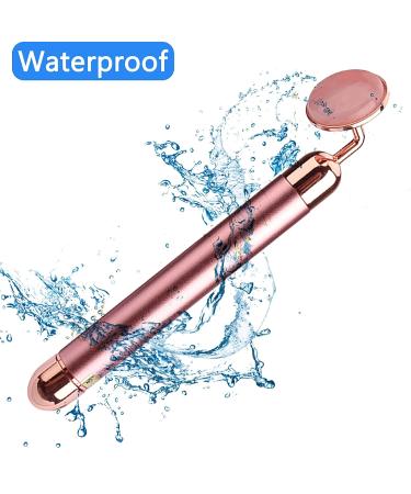 HOTACE Electric Vibrating Jade Roller Face Massager - 100% Natural Rose Quartz Skin Care Tool (Pink) - Buy Online on GoSupps.com