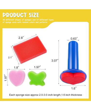 42Pcs Kids Paint Sponges Set - Craft Sponge Painting Shapes, EVA Stamper, Finger Paint Brushes - Foam Art Tools for Early Learning - Buy Online on GoSupps.com