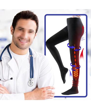 Compression Socks Medical Varicose Vein Stockings Beautiful Leg Shaping Highly Elastic Covered Toe Women and Men Best Running Athletic Sports Flight Travel Black XXL (Black Large) - Buy Online on GoSupps.com
