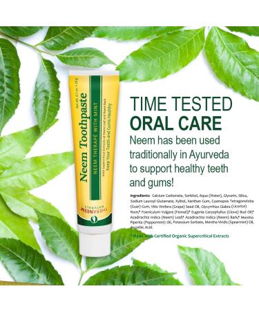 TheraNeem Naturals Neem Toothpaste with Mint - 0.7 oz (Organix South) - Buy Online on GoSupps.com