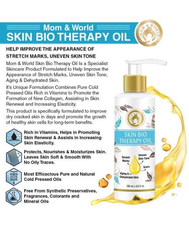 Buy Mom & World Skin Bio Therapy Oil for Stretch Marks & Scars - 200 ml | Best Skin Toning Solution | International Shipping Available - Buy Online on GoSupps.com