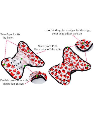 Baby Reusable Waterproof Diaper Nappy Cover - One Size Fits All, Double Gussets, Color No 6 - Buy Online on GoSupps.com