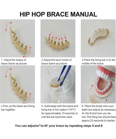 Iced Out Diamond Teeth Grillz for Men Women Plating Hip Hop Gold Grills for Your Teeth Teeth Jewelry and Accessories Poker Diamond Top & Bottom Face Grills - Buy Online on GoSupps.com