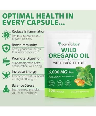 Acorn + Oak Oil of Oregano Softgels with Black Seed Oil 2 in 1 Formulated Oregano Oil Capsules Organic for Vitamin Good Supplement and Immune Support 120 Count- Easy to Swallow - Buy Online on GoSupps.com
